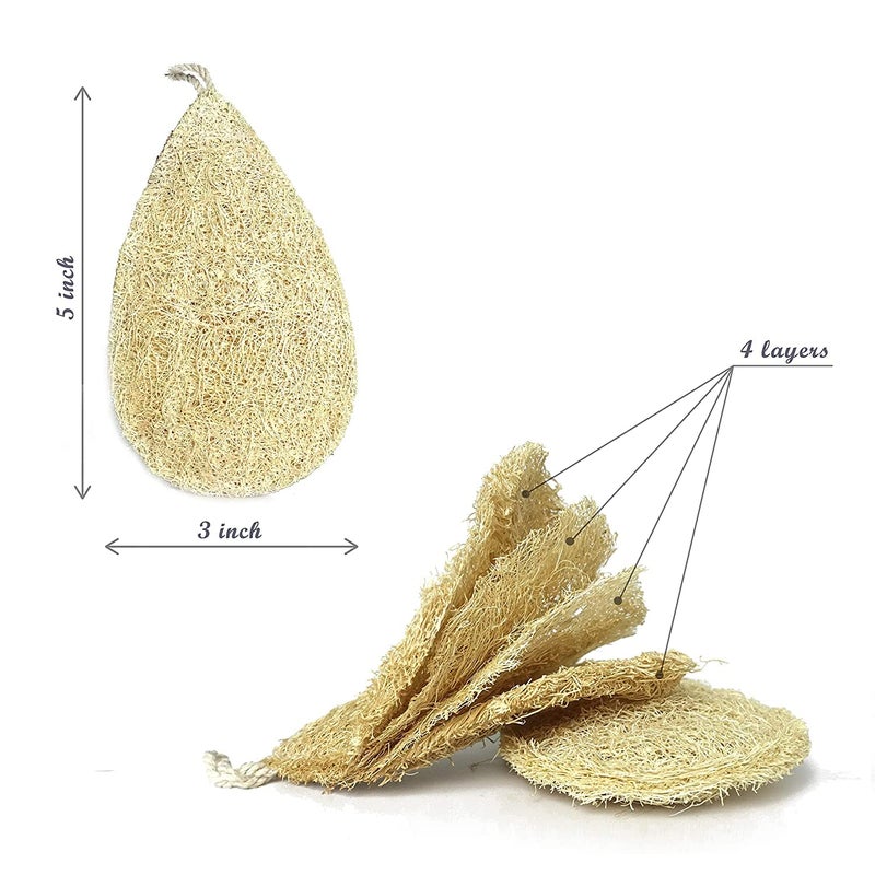 Miw Piw Natural Loofah Dish Sponge Vegetable Scrubber for Kitchen - 100% Biodegradable Compostable Dishwashing Scouring Pad Zero Waste (Pack 10) - Image 2
